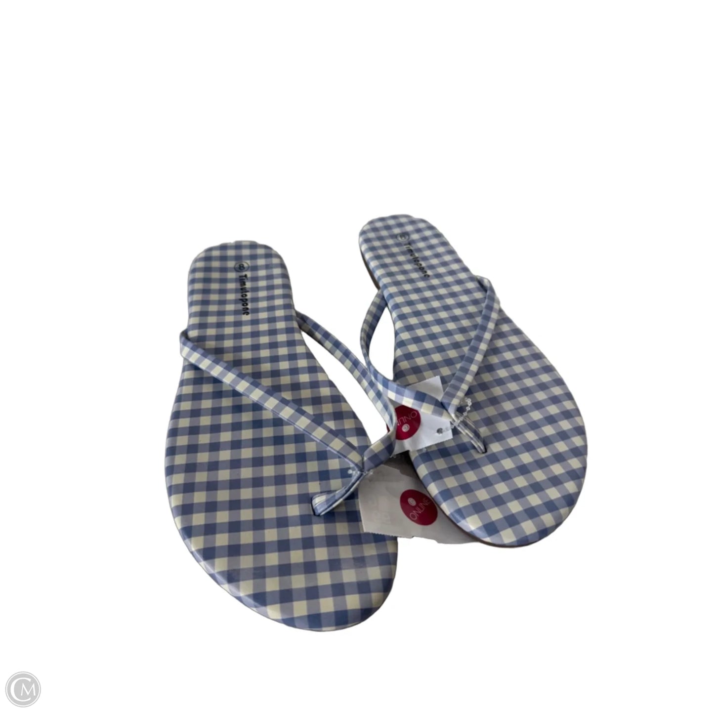 Sandals Flip Flops By Clothes Mentor In Blue & White, Size: 8
