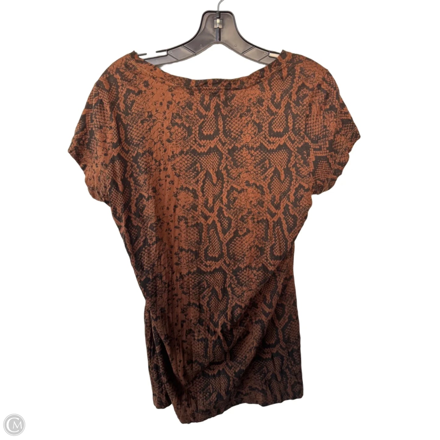 Top Short Sleeve By Seven 7 In Snakeskin Print, Size: M