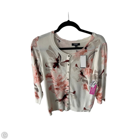 Sweater Cardigan By Premise Studio In Pink & White, Size: M