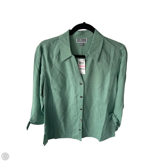 Top 3/4 Sleeve By Jm Collections In Green, Size: M