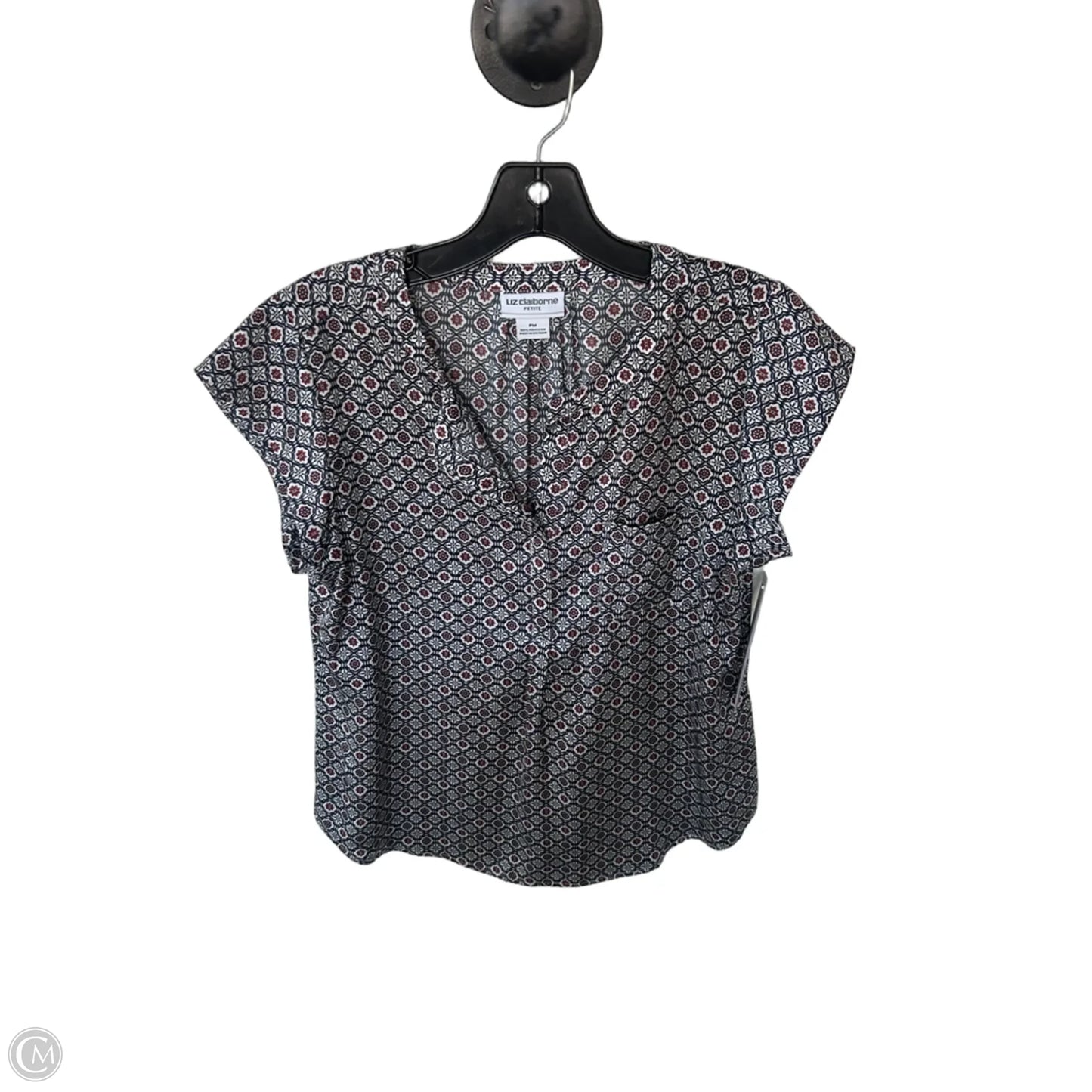 Top Short Sleeve By Liz Claiborne In Black & Red, Size: Mp
