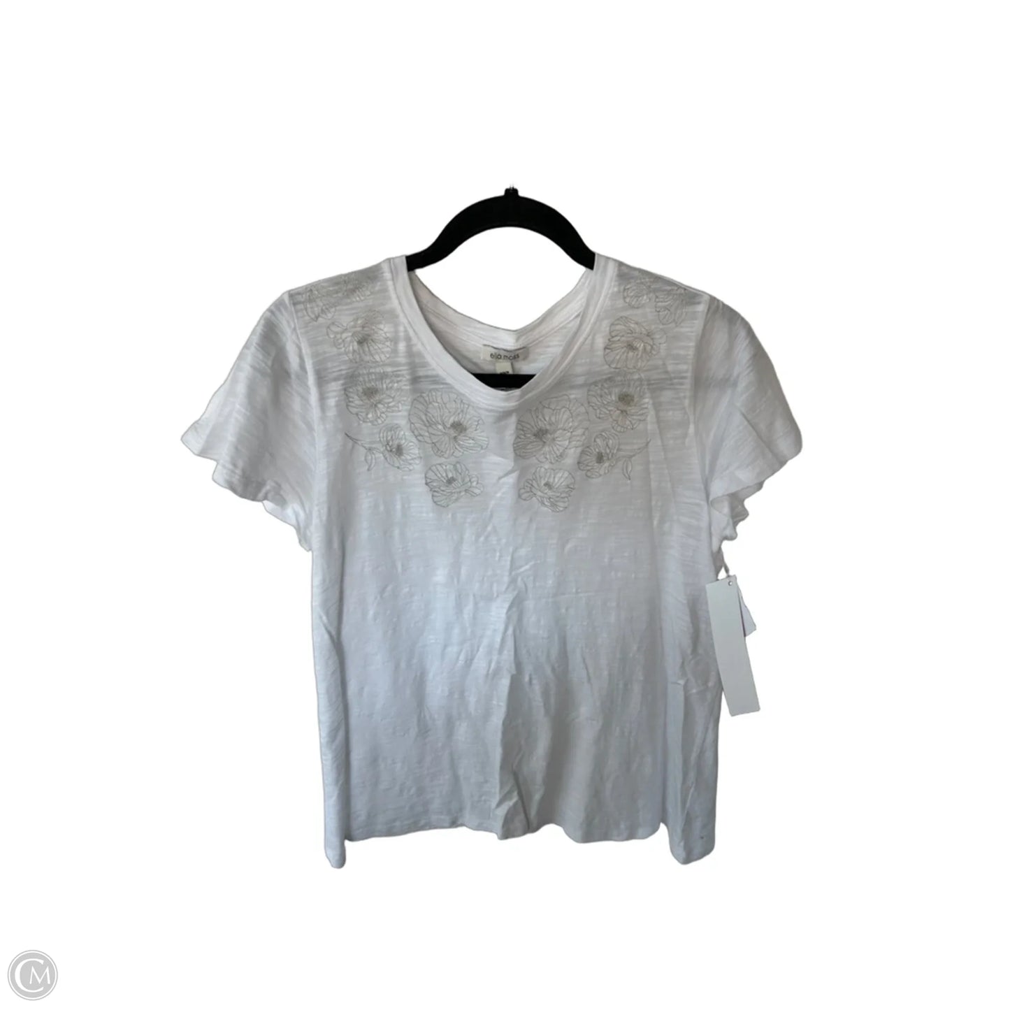 Top Short Sleeve By Ella Moss In White, Size: M