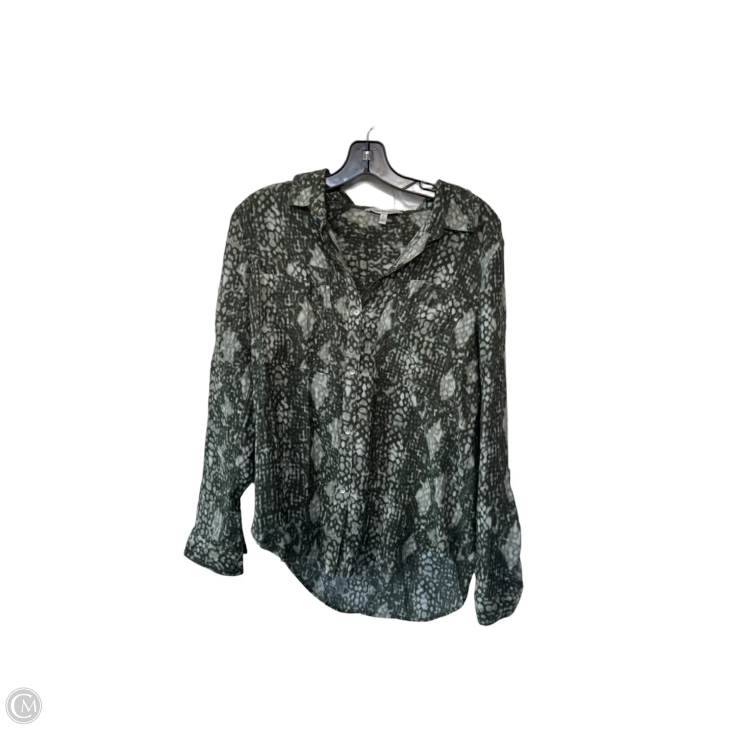 Top Long Sleeve By Calvin Klein In Green, Size: L