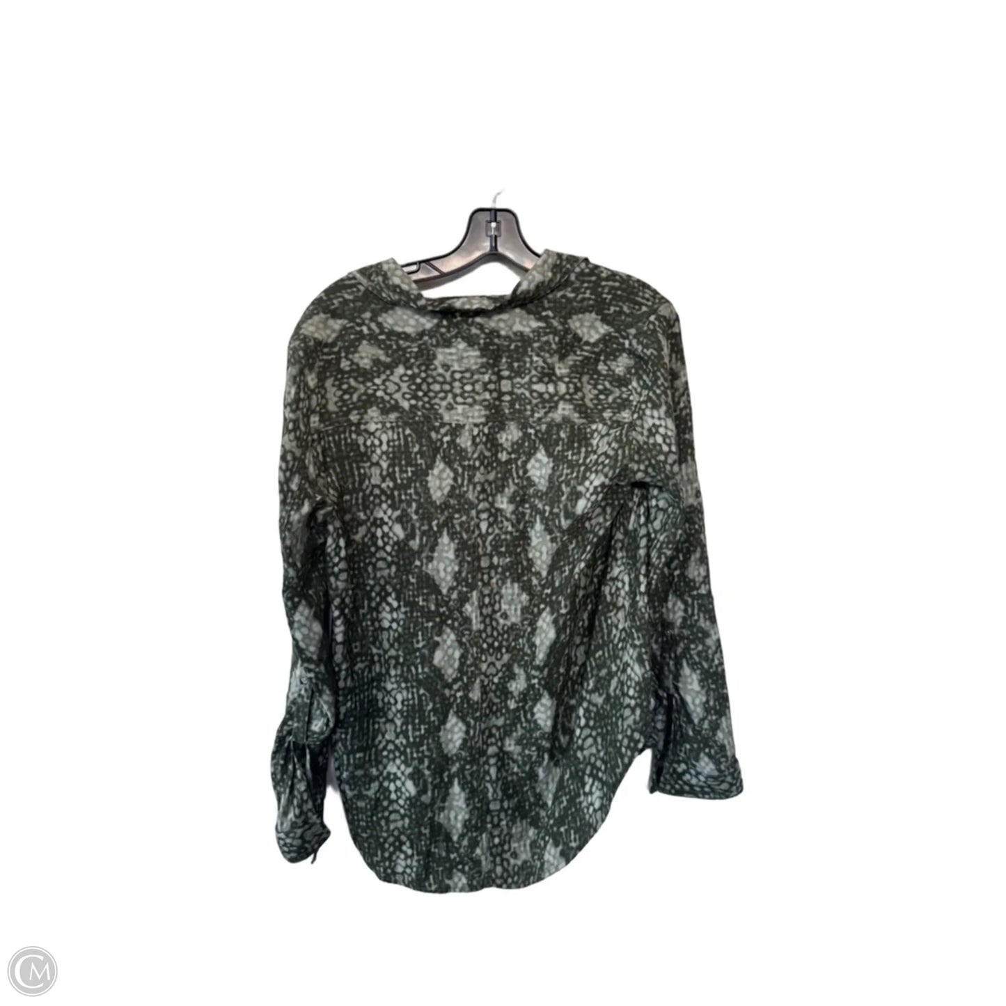 Top Long Sleeve By Calvin Klein In Green, Size: L