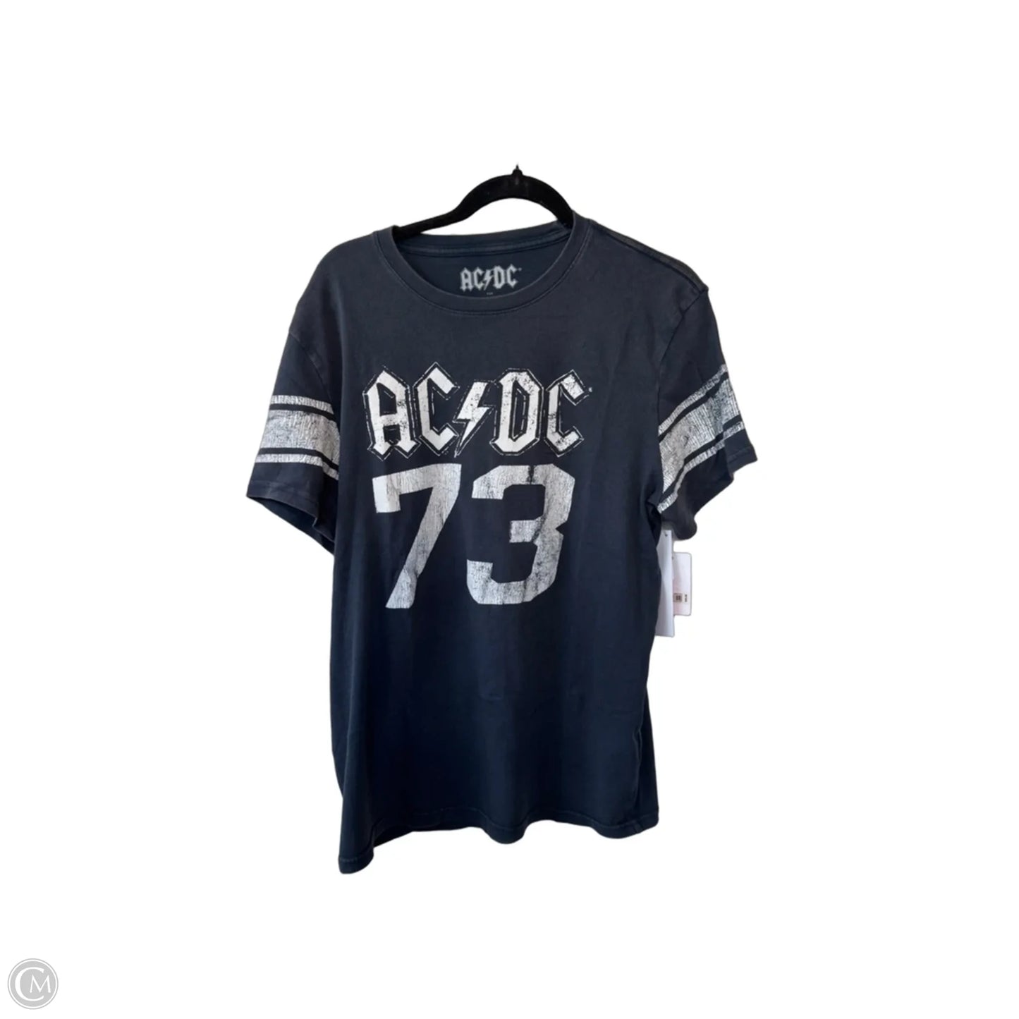 Top Short Sleeve By Lucky Brand In Blue & White, Size: M