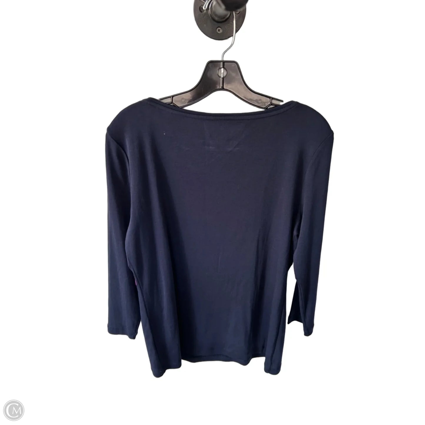 Top 3/4 Sleeve Basic By Talbots In Navy, Size: M