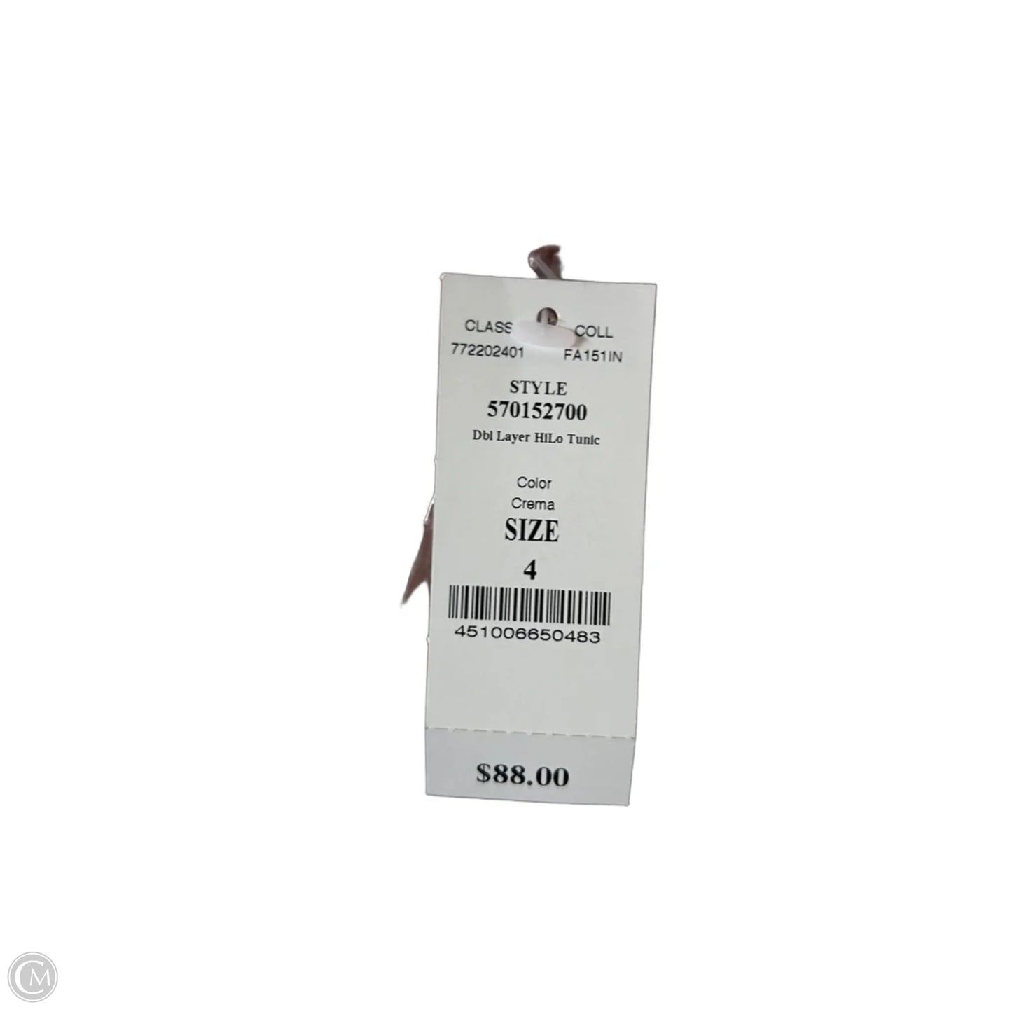 Tunic Long Sleeve By White House Black Market In Cream, Size: S