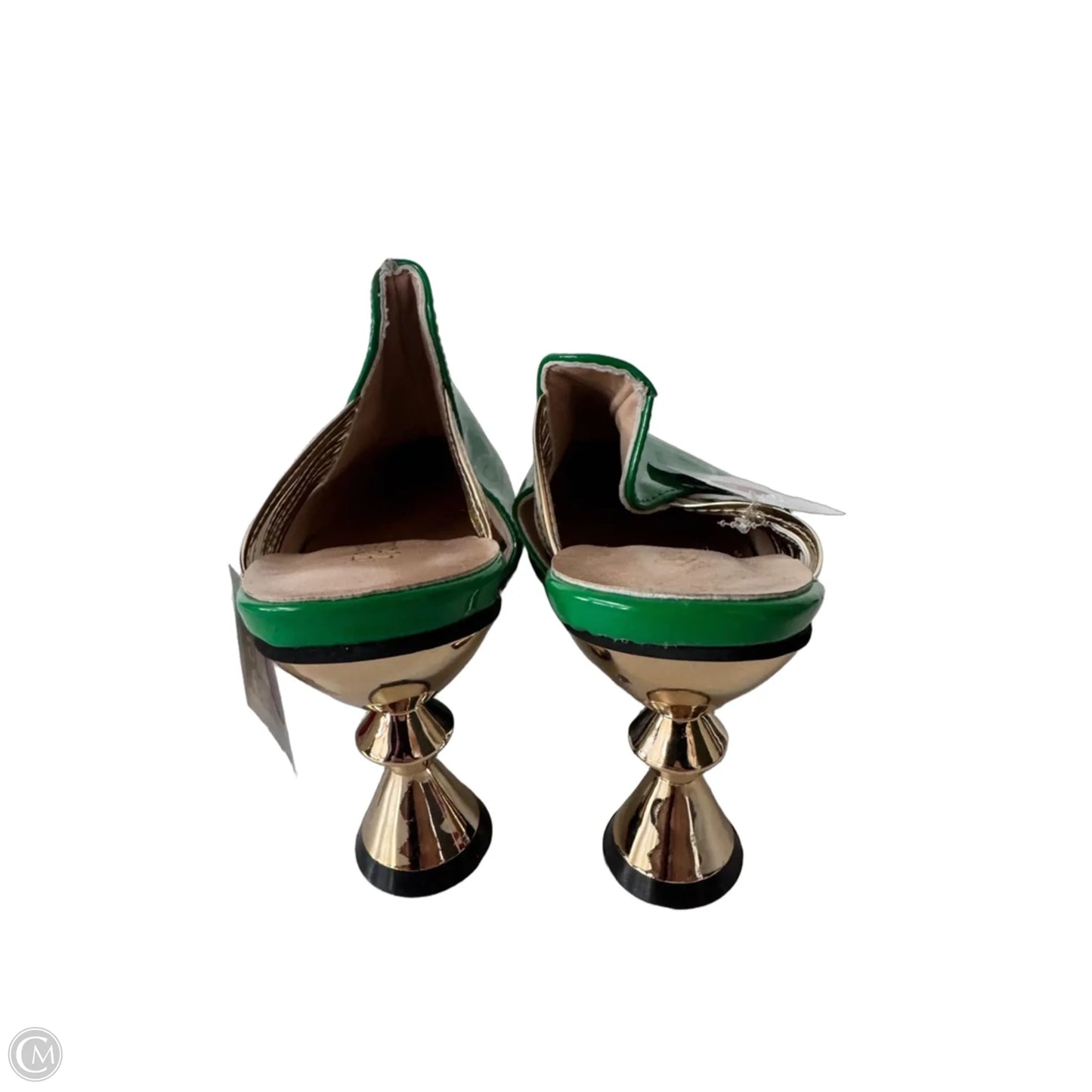 Shoes Heels Block By Cme In Gold & Green, Size: 9