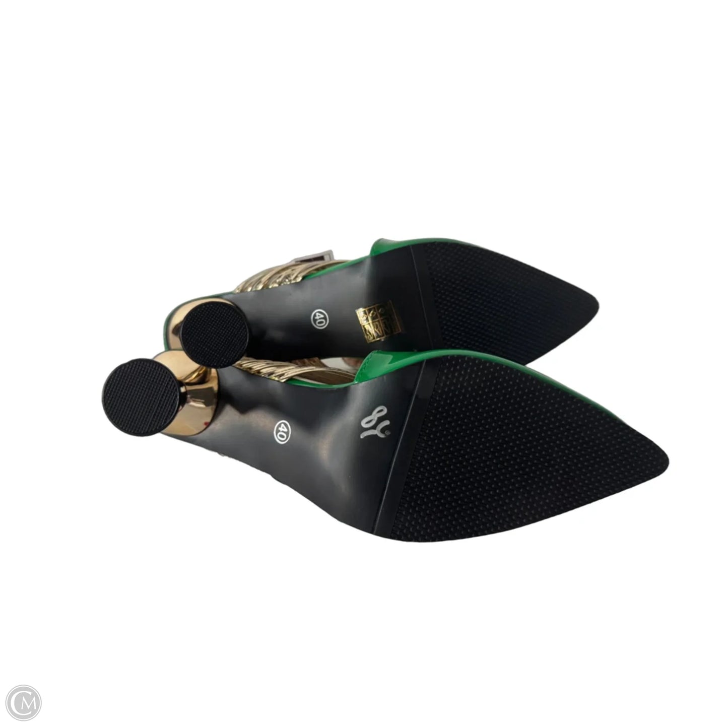 Shoes Heels Block By Cme In Gold & Green, Size: 9