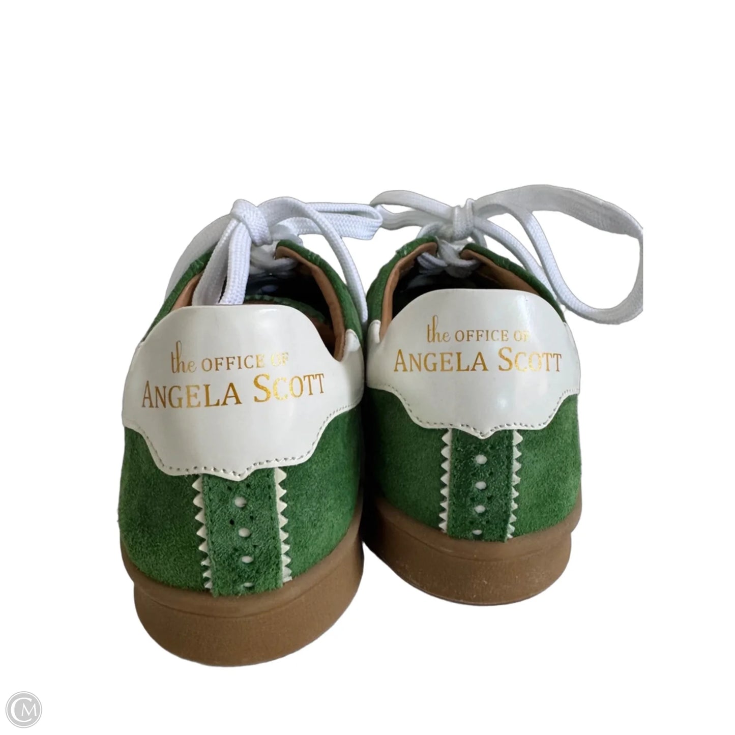 Shoes Sneakers By ANGELA SCOTT In Green & White, Size: 5.5
