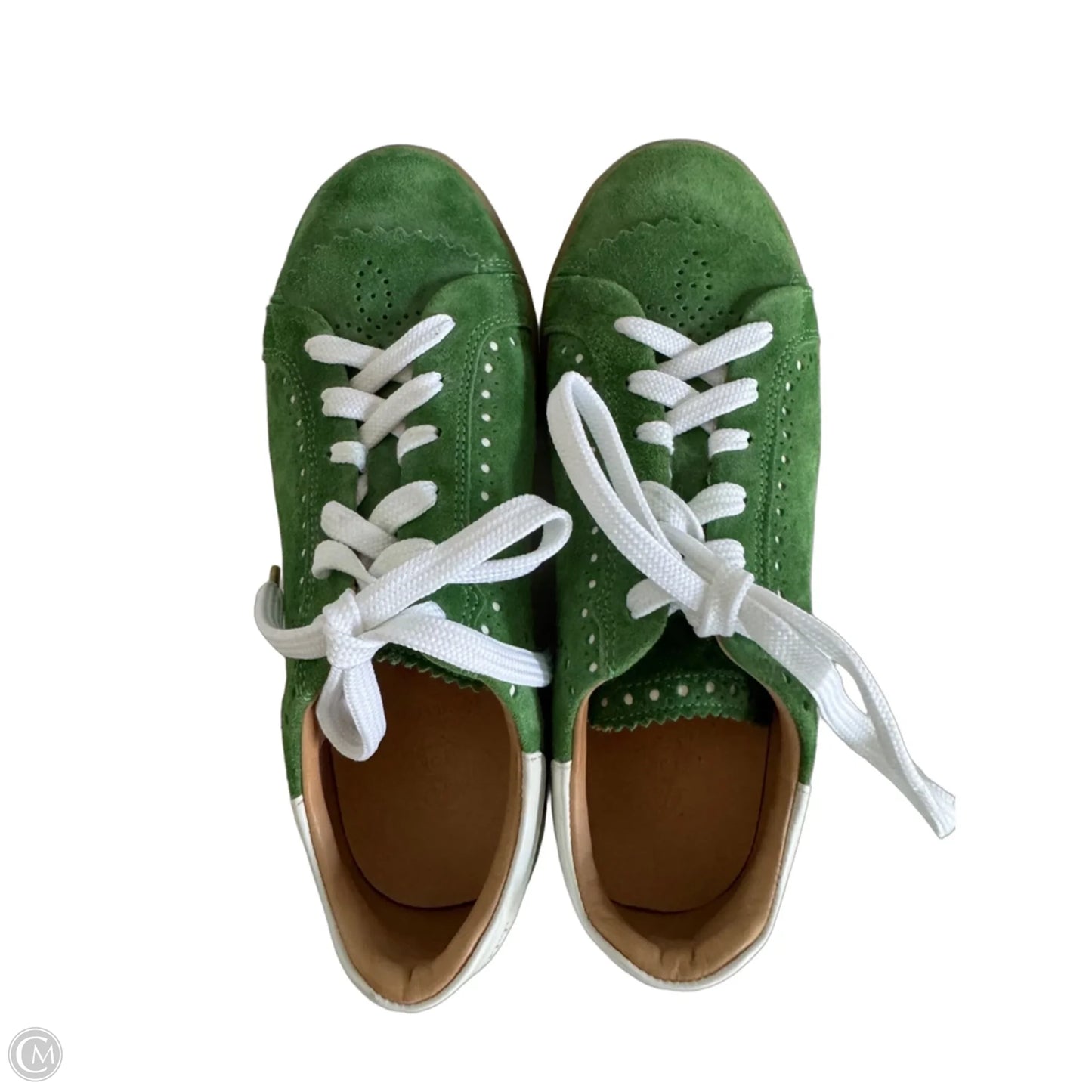 Shoes Sneakers By ANGELA SCOTT In Green & White, Size: 5.5