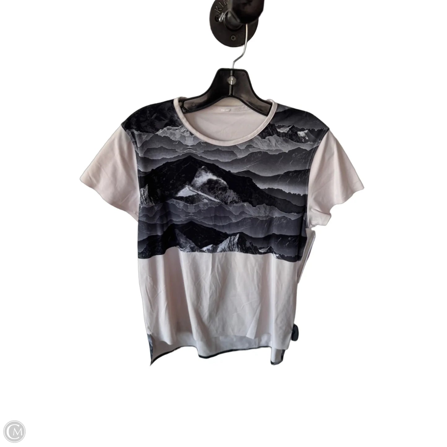 Athletic Top Short Sleeve By Lululemon In Grey & Pink, Size: M