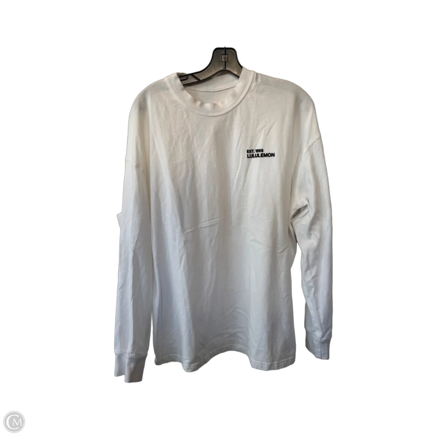 Athletic Top Long Sleeve Crewneck By Lululemon In White, Size: L
