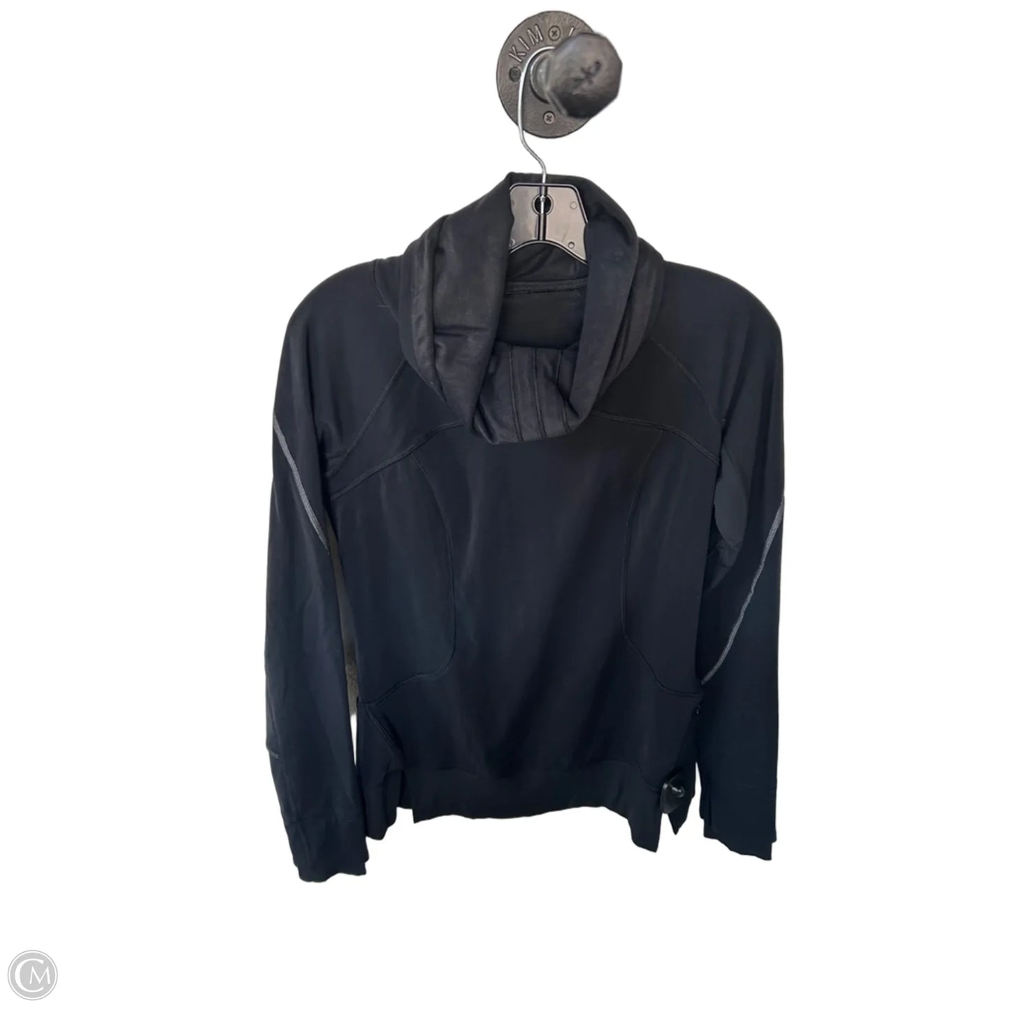 Athletic Top Long Sleeve Collar By Lululemon In Black, Size: S