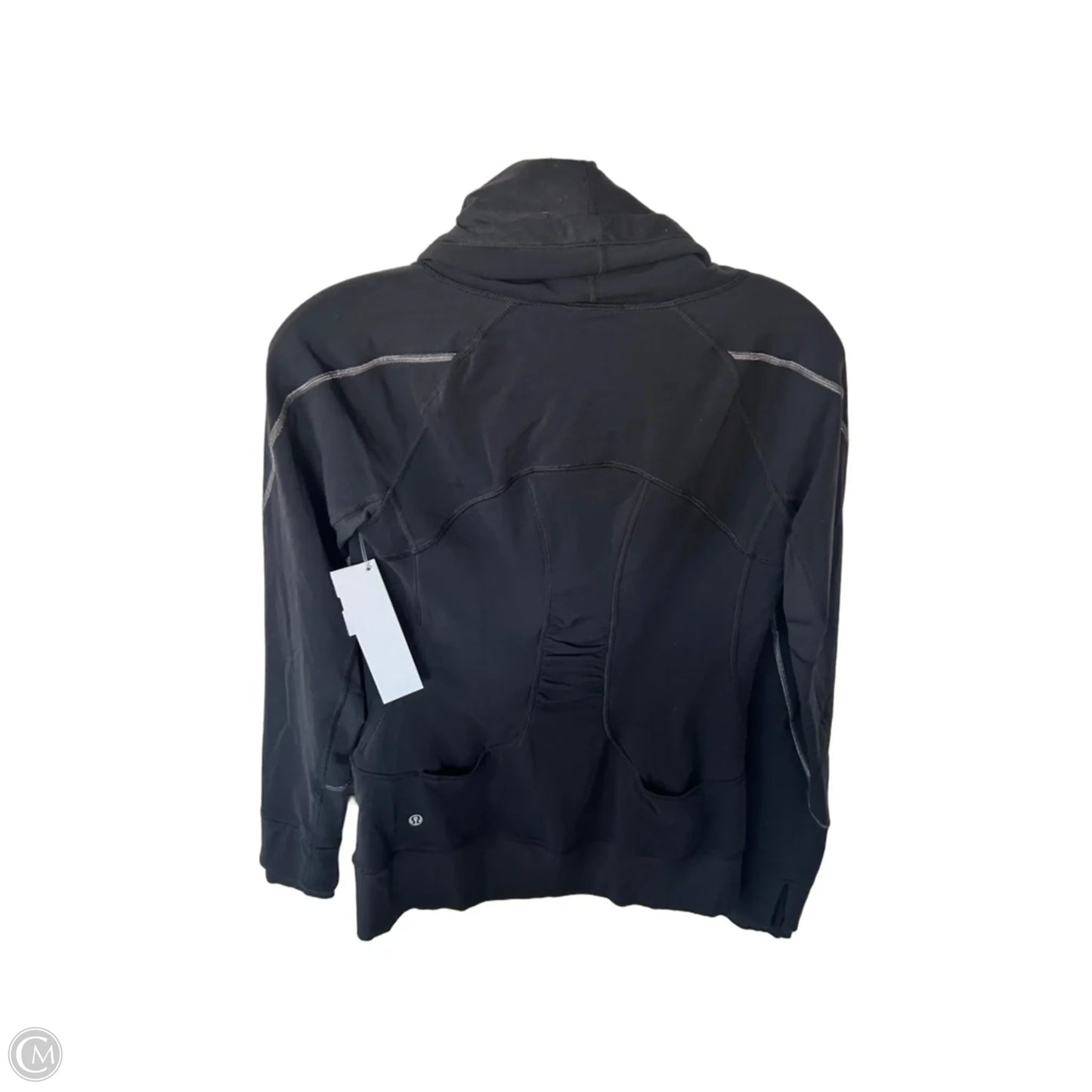 Athletic Top Long Sleeve Collar By Lululemon In Black, Size: S
