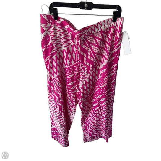 Pants Linen By Natori In Pink & White, Size: Xl