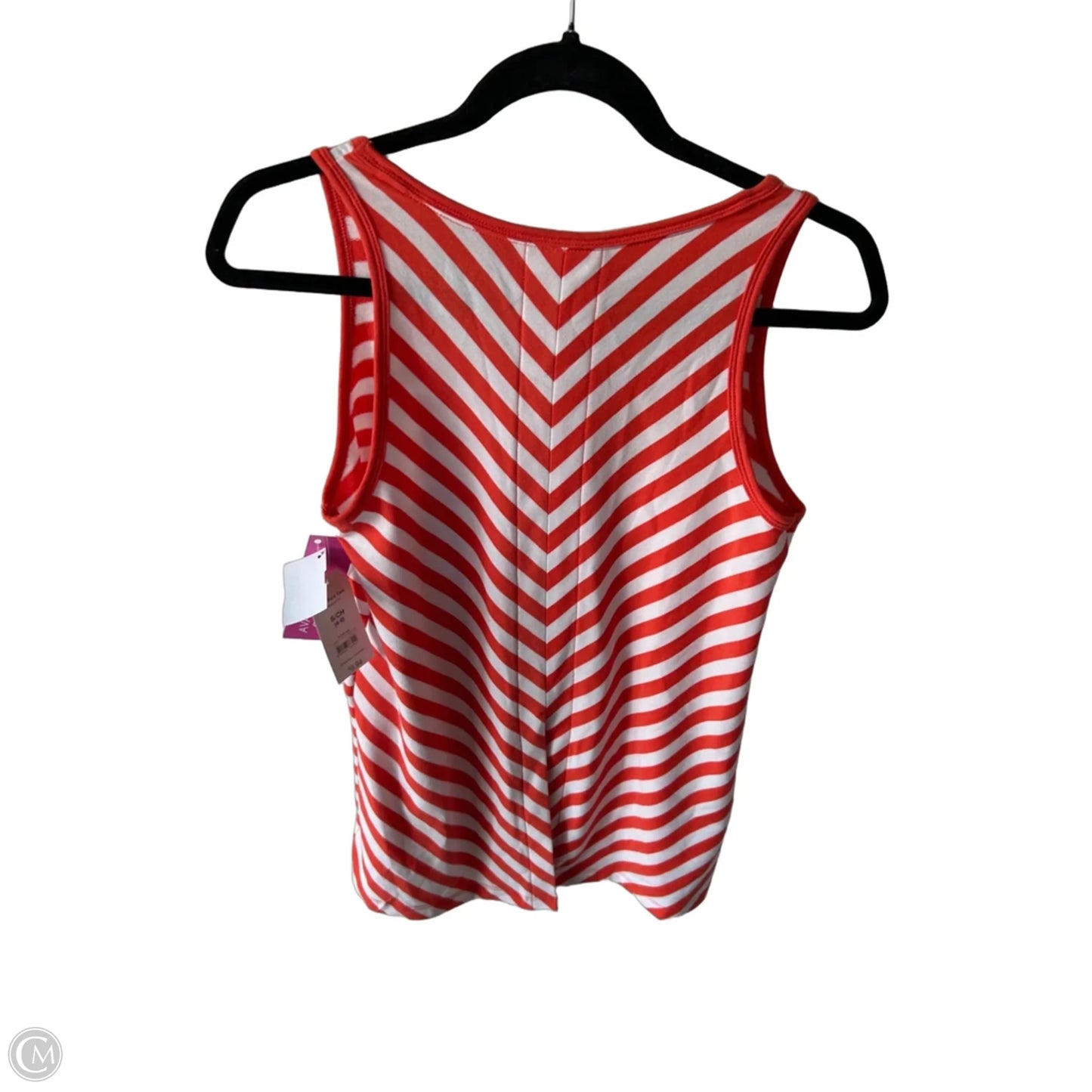 Top Sleeveless Basic By Time And Tru In Orange & White, Size: S