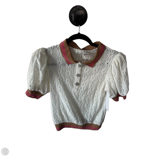 Top Short Sleeve By Maeve In Tan & White, Size: Xs