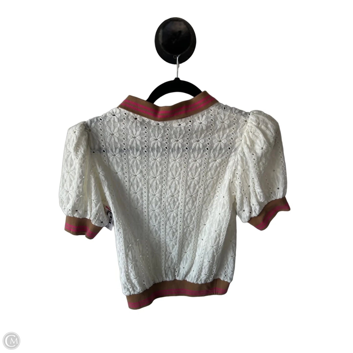 Top Short Sleeve By Maeve In Tan & White, Size: Xs