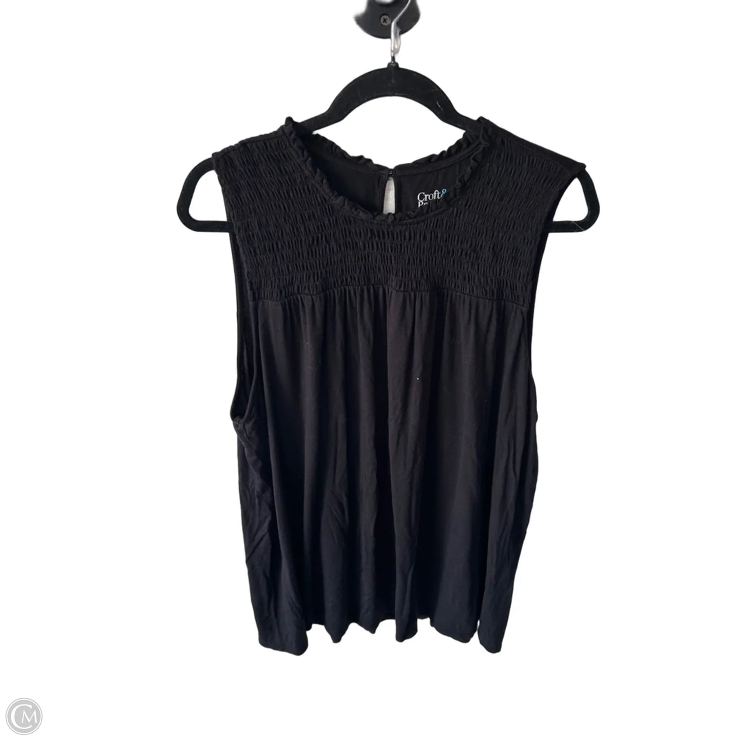 Top Sleeveless By Croft And Barrow In Black, Size: 1x