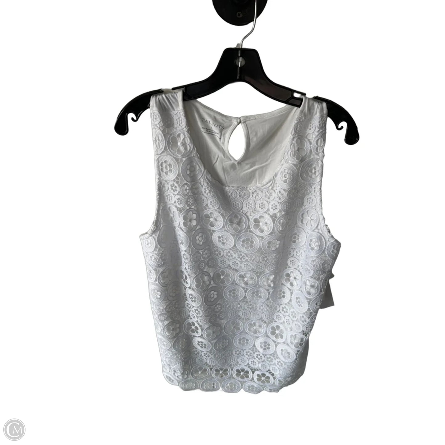 Top Sleeveless By Talbots In White, Size: L
