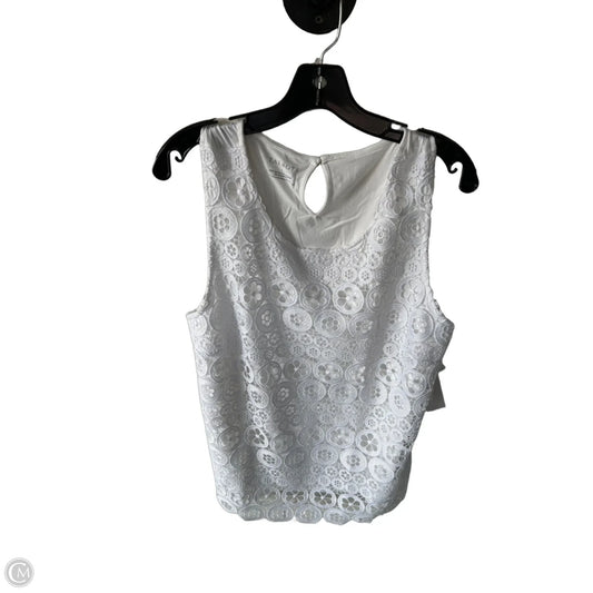 Top Sleeveless By Talbots In White, Size: L