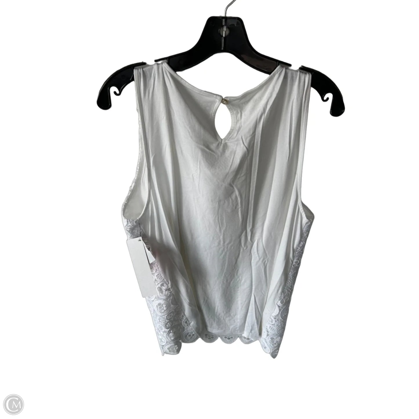 Top Sleeveless By Talbots In White, Size: L
