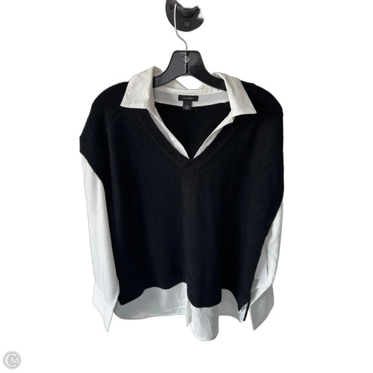 Sweater By Halogen In Black & White, Size: L