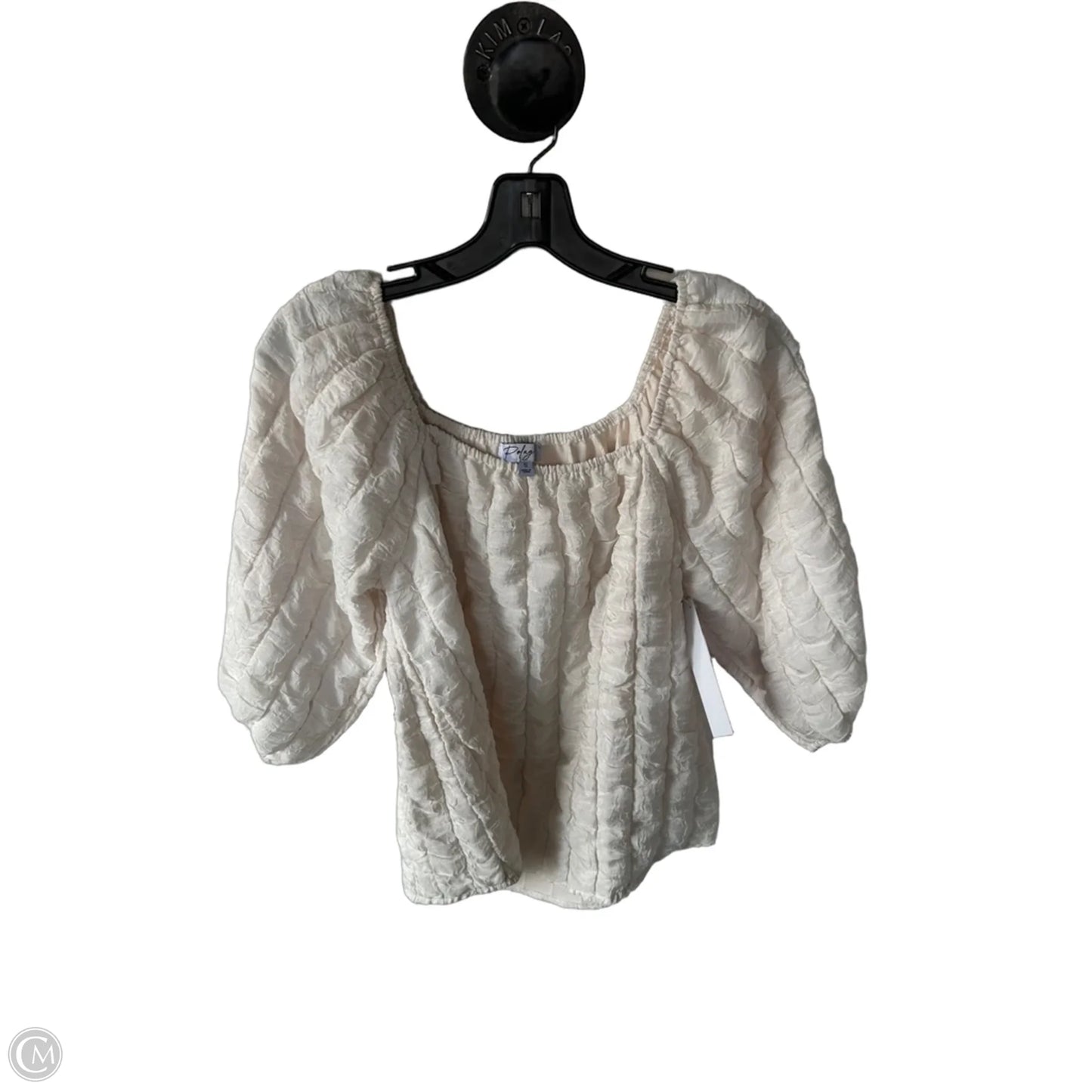 Top 3/4 Sleeve By Polagram In Cream, Size: S