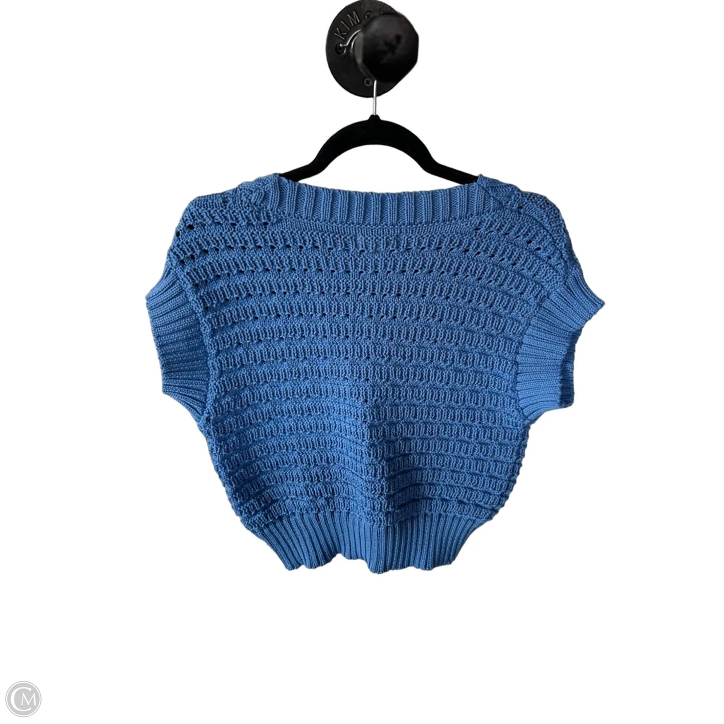 Sweater Short Sleeve By Elan In Blue, Size: S