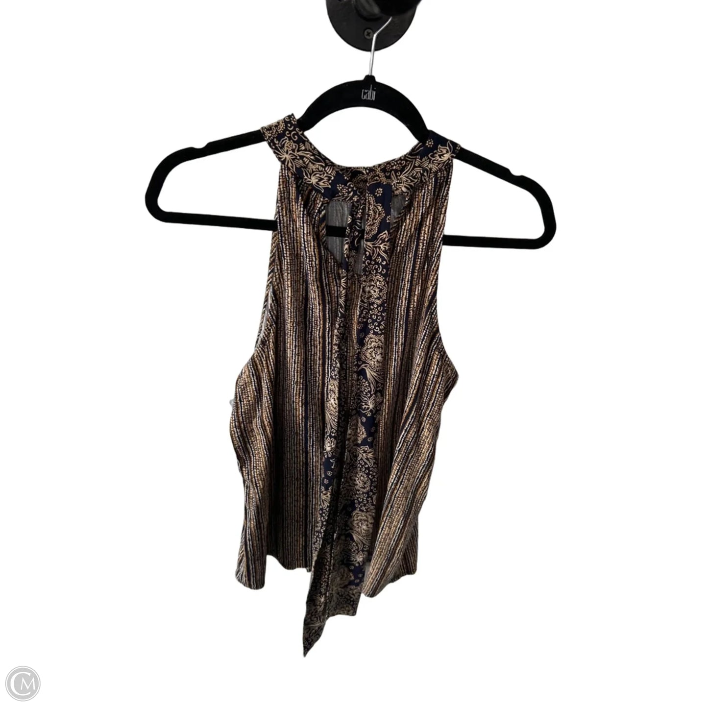 Top Sleeveless By Liverpool In Blue & Brown, Size: S