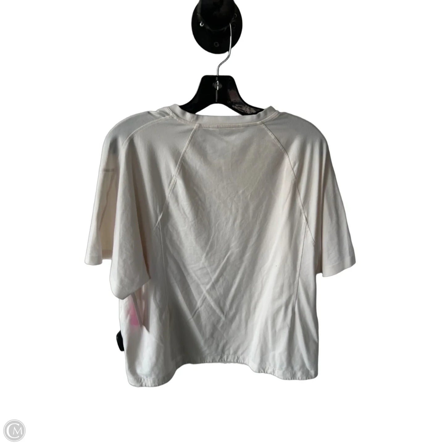 Athletic Top Short Sleeve By Athleta In Cream, Size: L