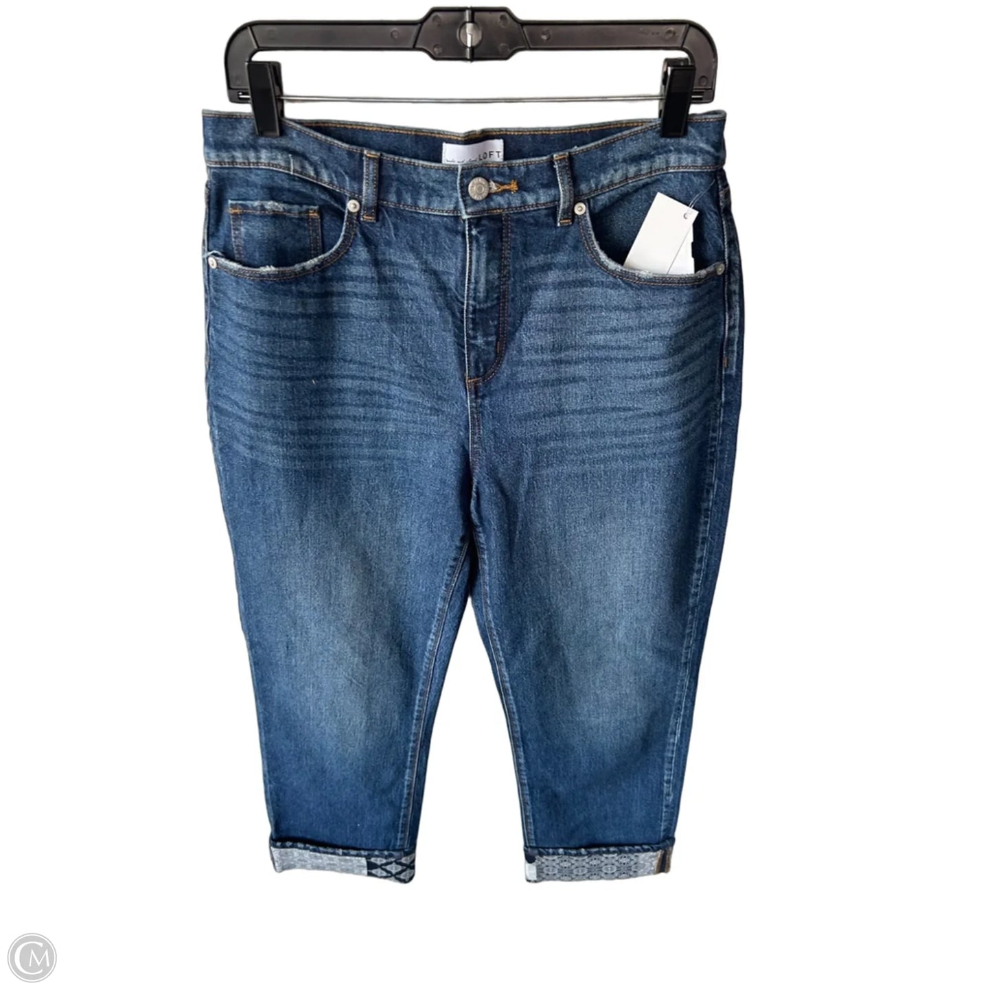Jeans Cropped By Loft In Blue Denim, Size: 6