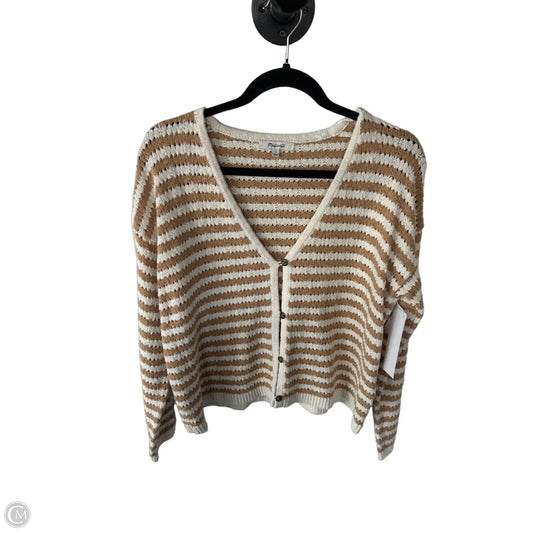 Sweater Cardigan By Madewell In Tan & White, Size: S