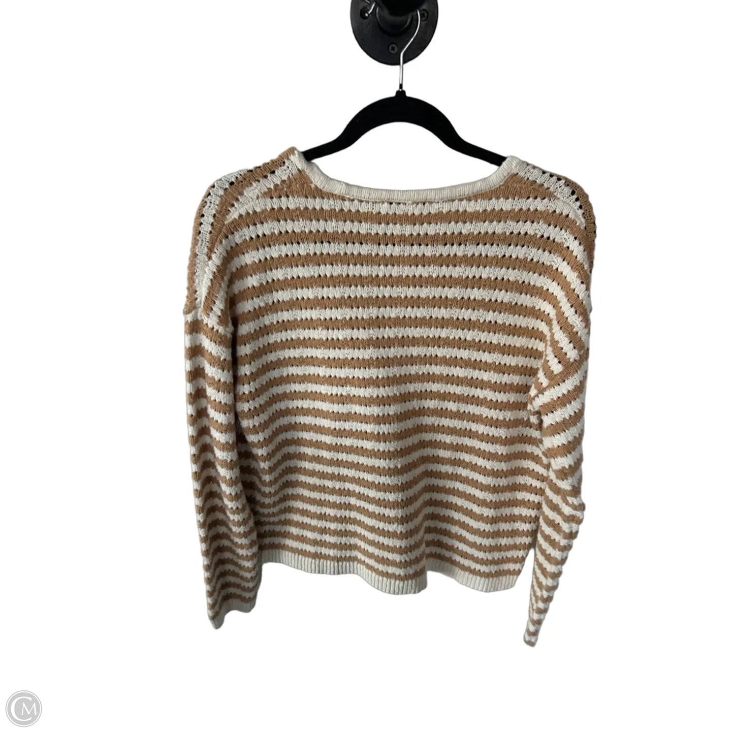 Sweater Cardigan By Madewell In Tan & White, Size: S