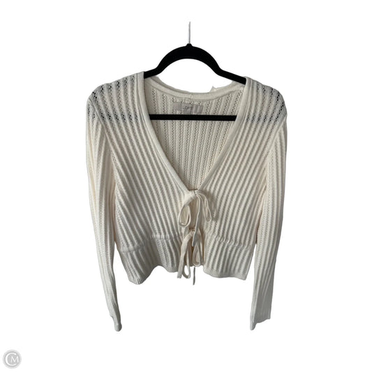 Sweater Cardigan By Loft In Cream, Size: M