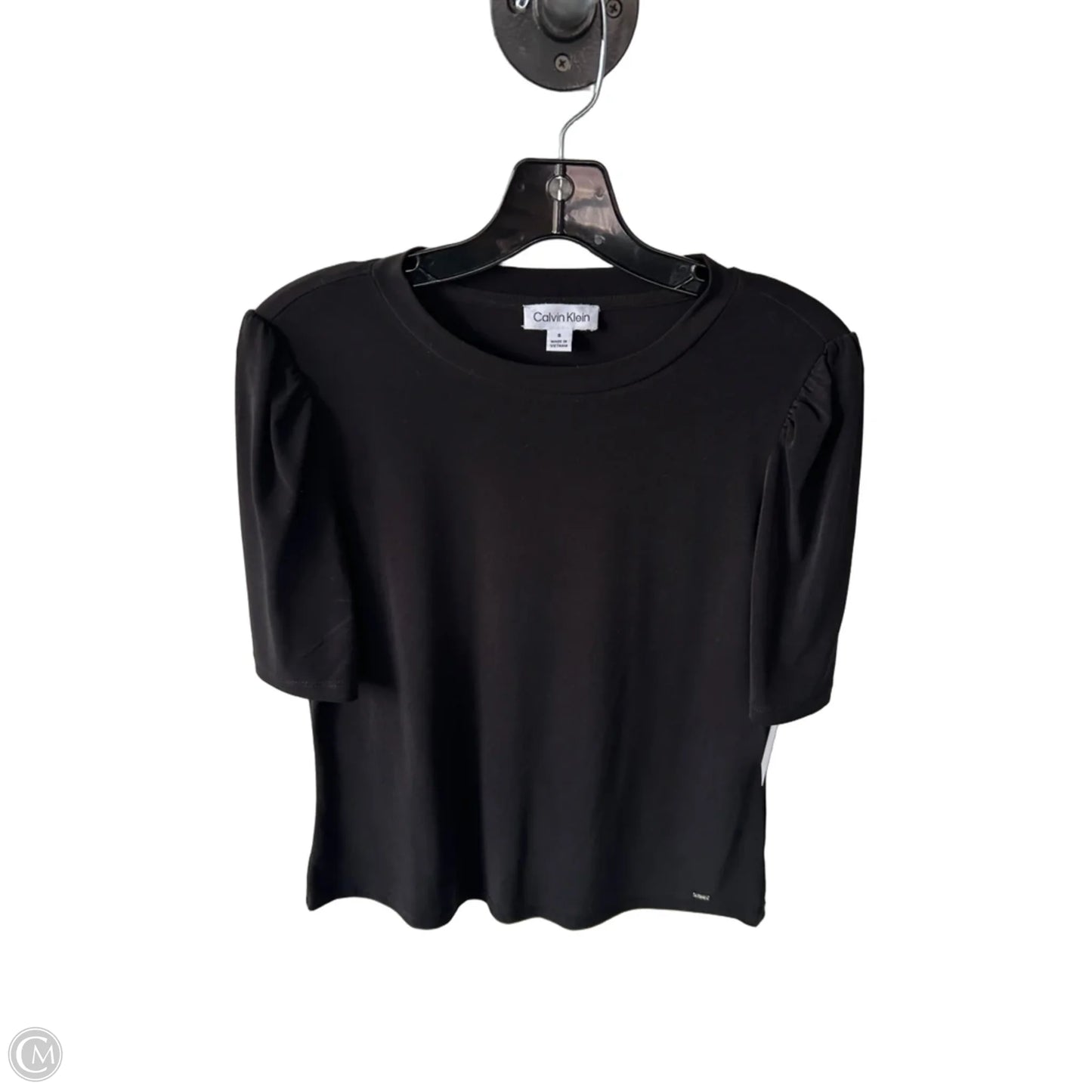 Top Short Sleeve By Calvin Klein In Black, Size: S