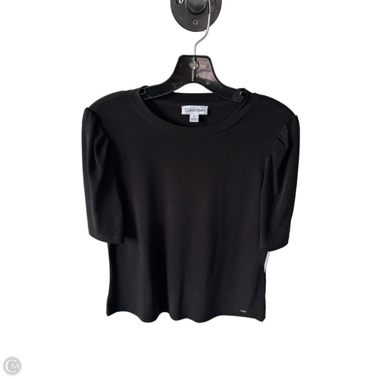 Top Short Sleeve By Calvin Klein In Black, Size: S