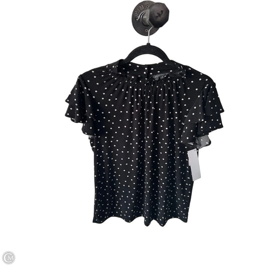 Top Short Sleeve By Adrianna Papell In Black & White, Size: M