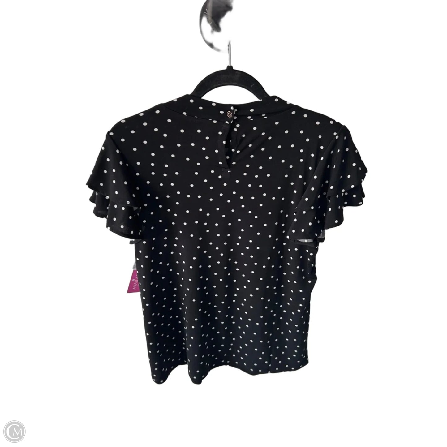 Top Short Sleeve By Adrianna Papell In Black & White, Size: M