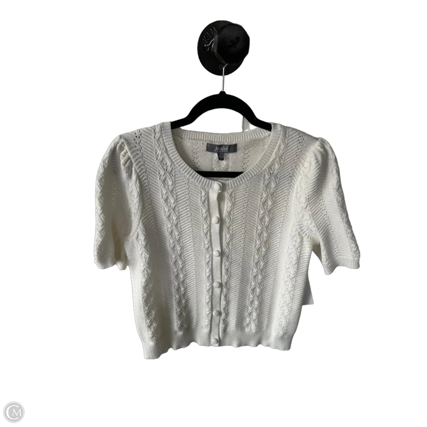 Sweater Short Sleeve By Marled In White, Size: S
