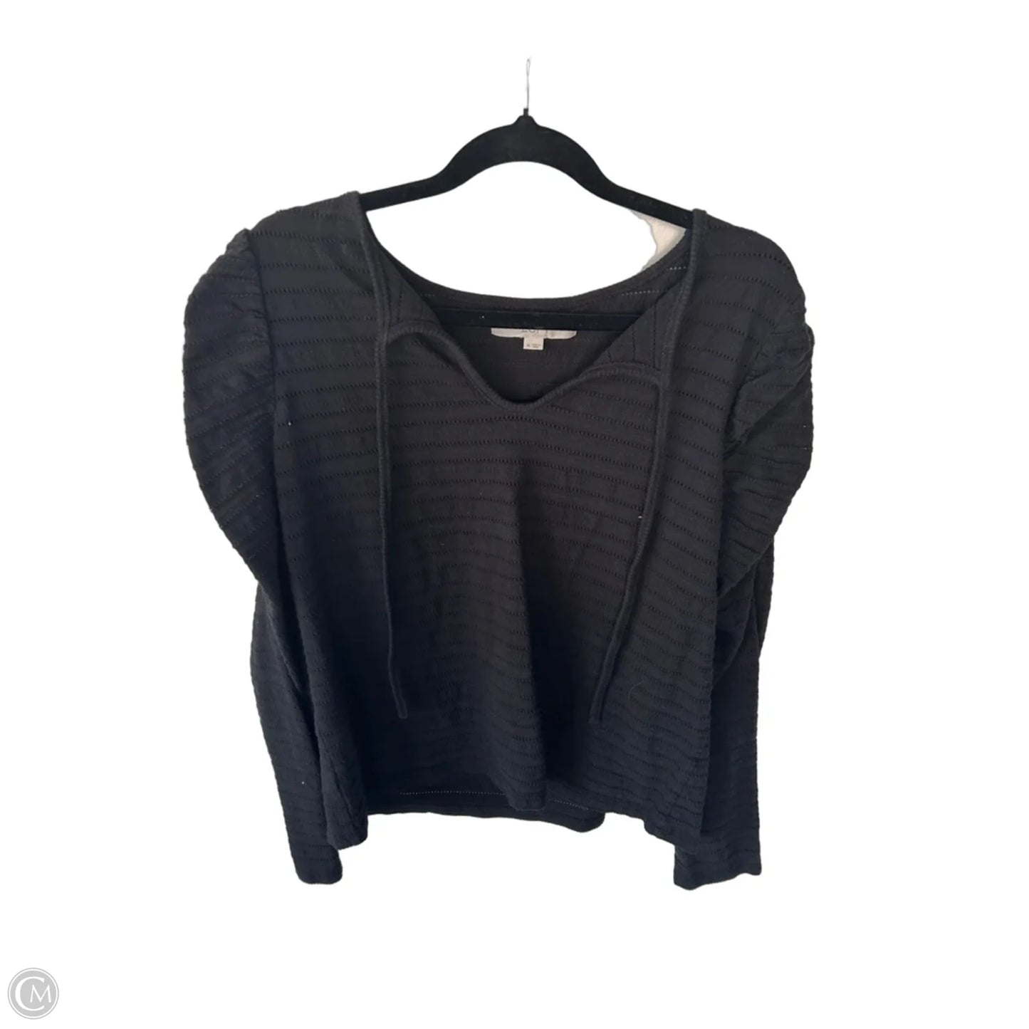 Top Long Sleeve By Loft In Black, Size: M