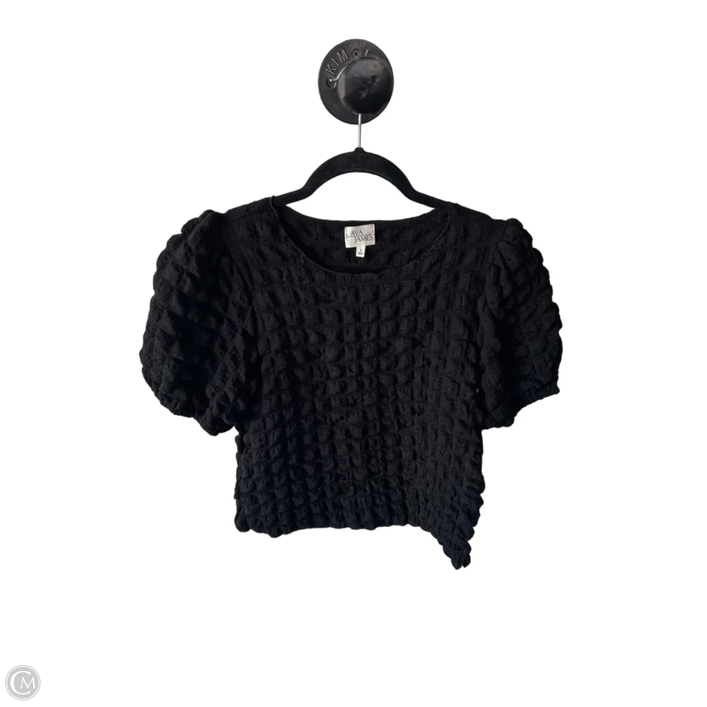Top Short Sleeve By Ava James In Black, Size: S