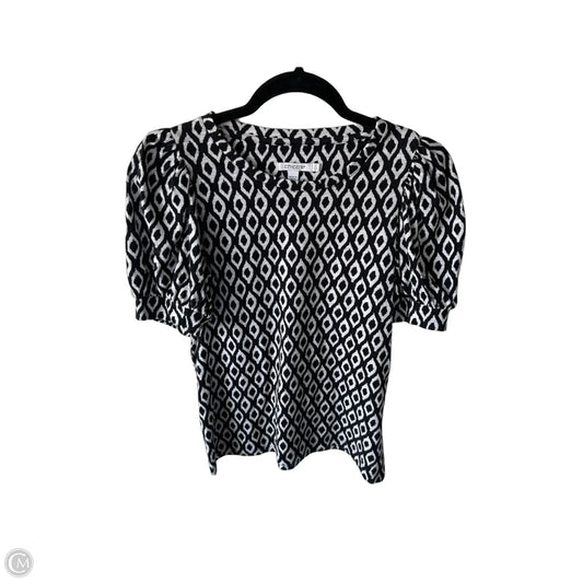 Top Short Sleeve By Chicos In Black & White, Size: S