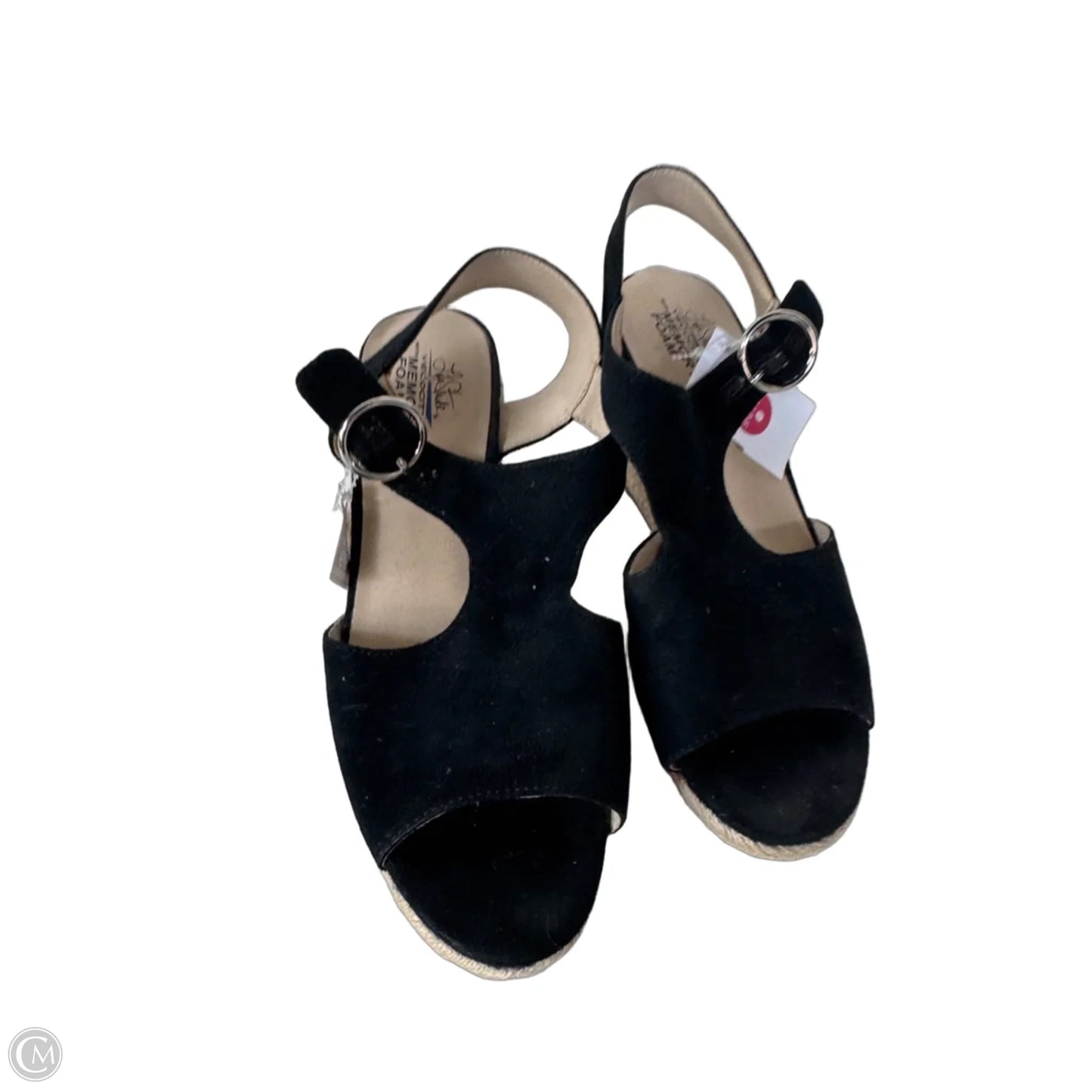 Sandals Heels Wedge By Life Stride In Black, Size: 7