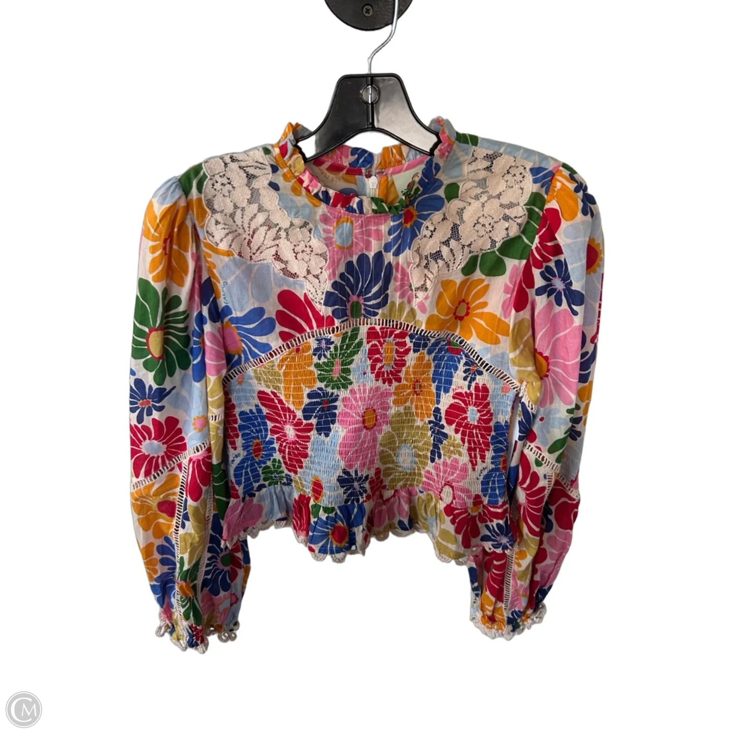 Top Long Sleeve By Farm Rio In Blue & Orange, Size: S