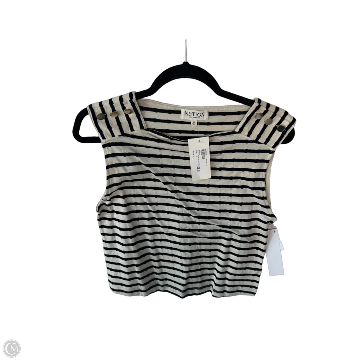 Top Sleeveless By Nation In Black & Cream, Size: Xs