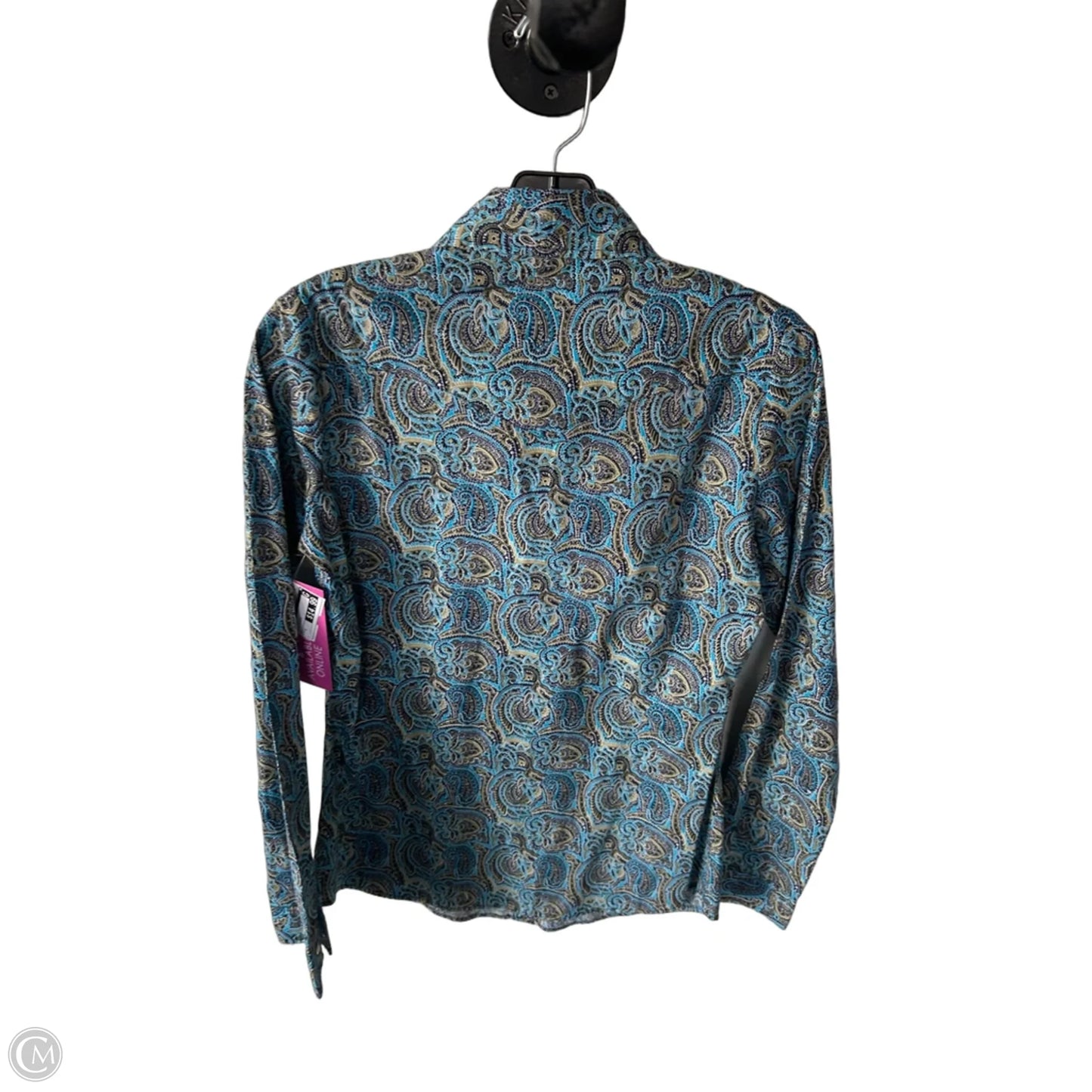 Top Long Sleeve By Roper In Blue & Green, Size: S