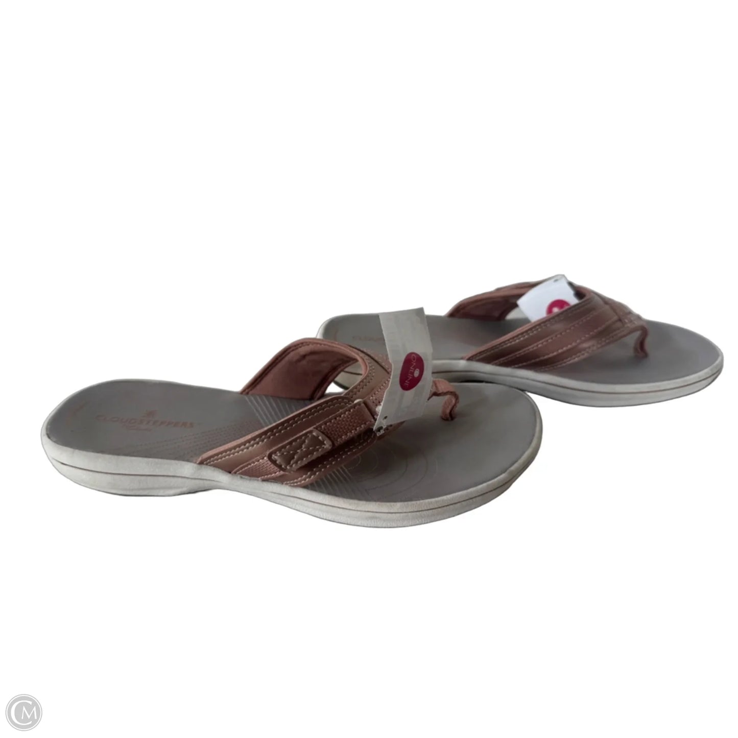 Sandals Flats By Clarks In Grey & Pink, Size: 8