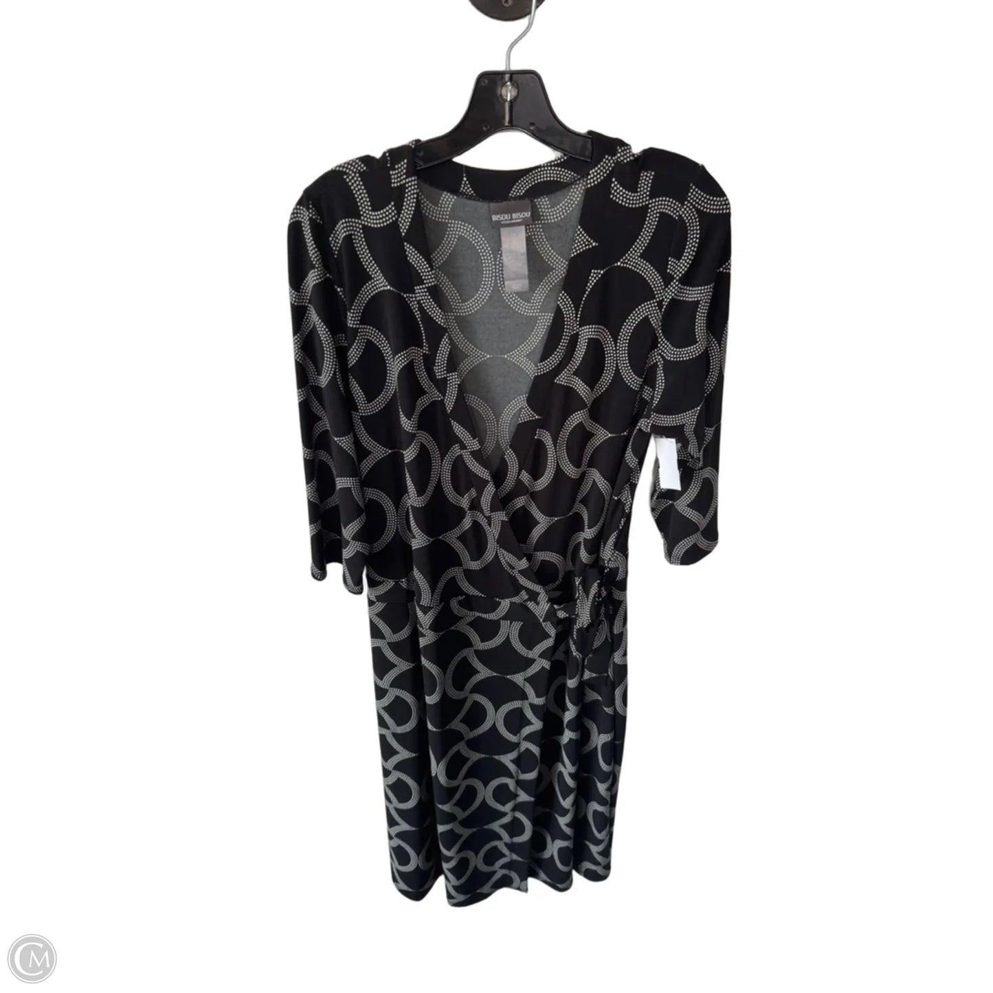 Dress Casual Midi By Bisou Bisou In Black & Tan, Size: L